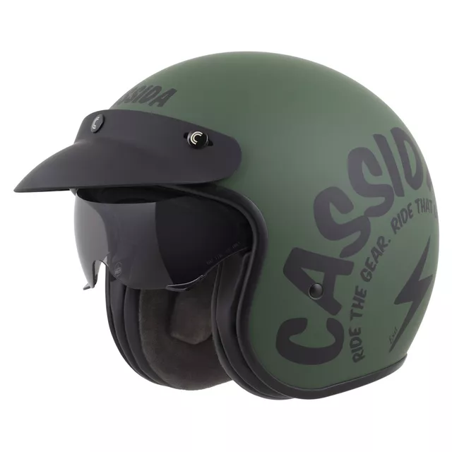Cassida Oxygen Gear 2.0 Motorradhelm grün matt/schwarz