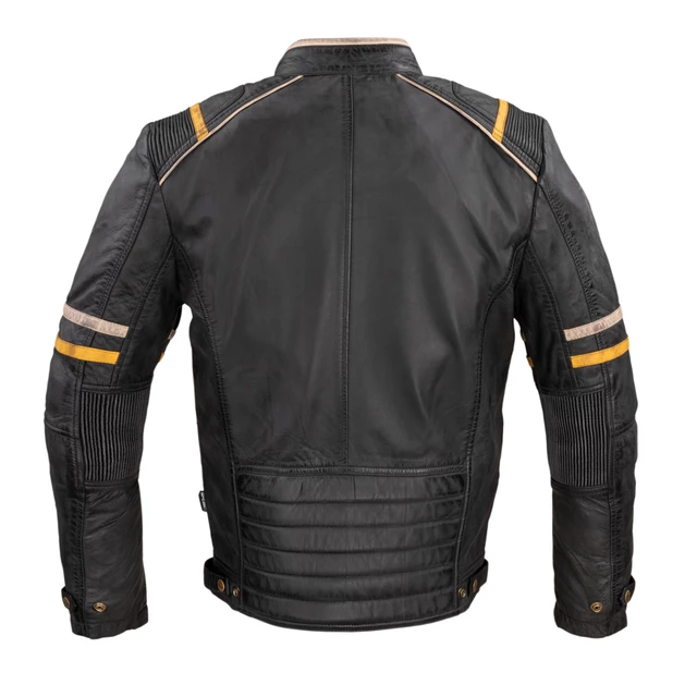 Herren Leder Motorradjacke W-TEC Traction - schwarz