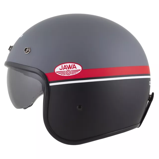 Motorradhelm Cassida Oxygen Jawa OHC 2.0 grau matt/rot/schwarz/weiß