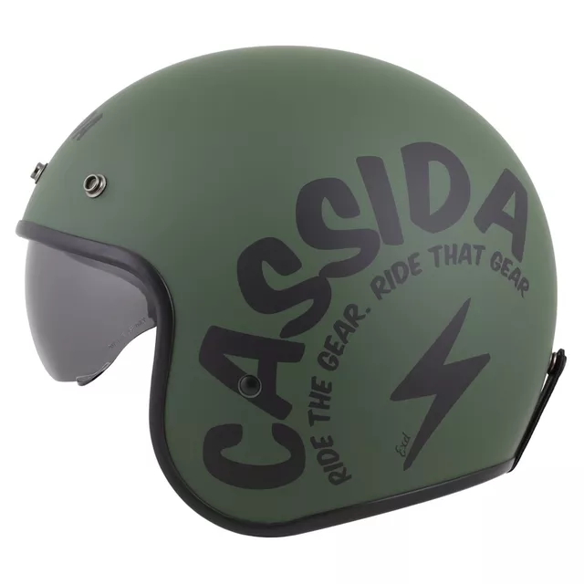 Cassida Oxygen Gear 2.0 Motorradhelm grün matt/schwarz