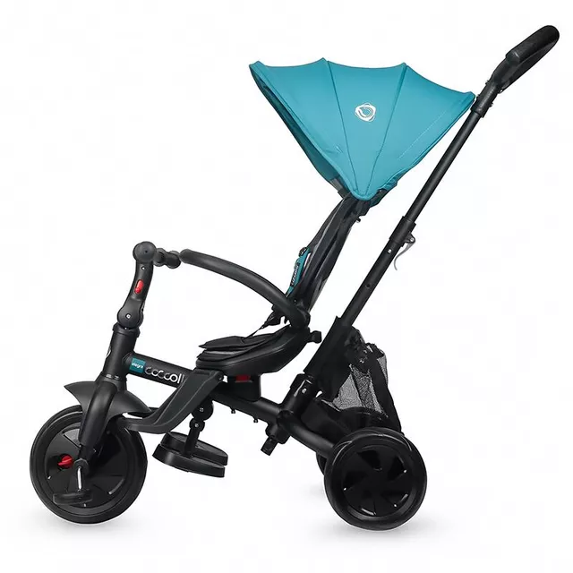 Kinderdreirad mit Führungsstange Coccolle Alegra - Turquoise Tide