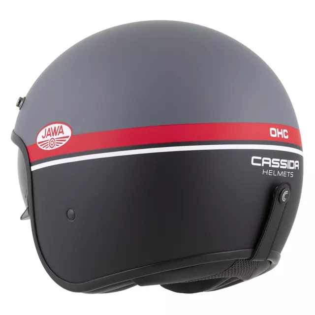Motorradhelm Cassida Oxygen Jawa OHC 2.0 grau matt/rot/schwarz/weiß