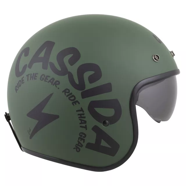 Cassida Oxygen Gear 2.0 Motorradhelm grün matt/schwarz