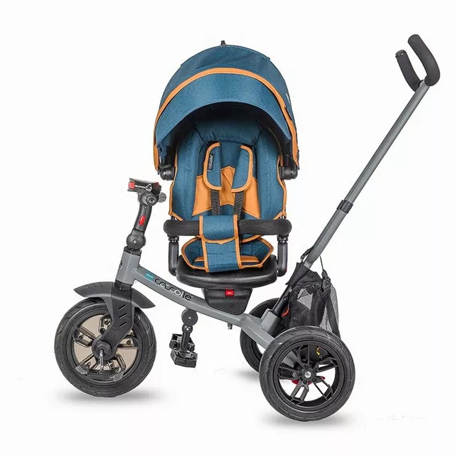 Kinderdreirad mit Führungsstange Coccolle Pianti - True Blue