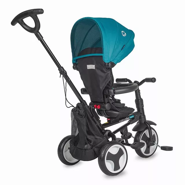 Coccolle Spectra Dreirad mit Führungsstange - Turquoise Tide
