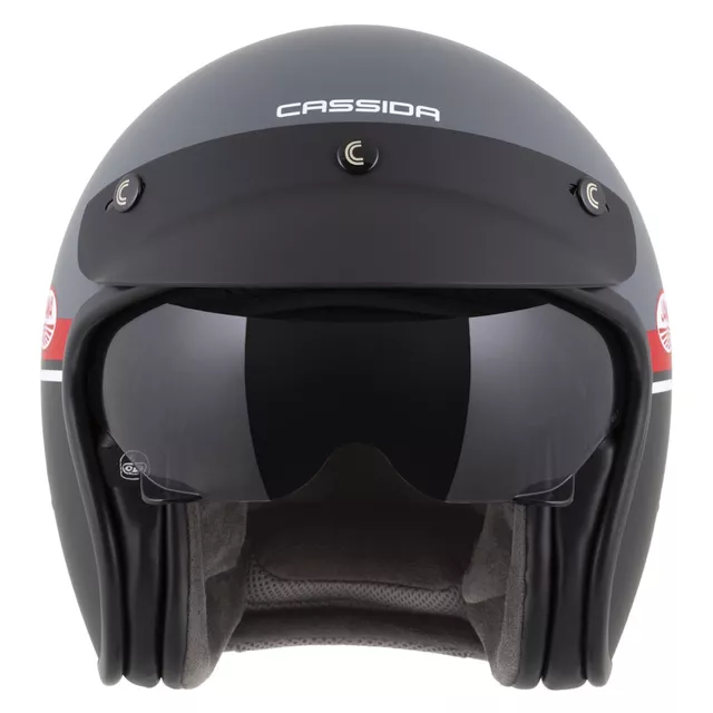 Motorradhelm Cassida Oxygen Jawa OHC 2.0 grau matt/rot/schwarz/weiß