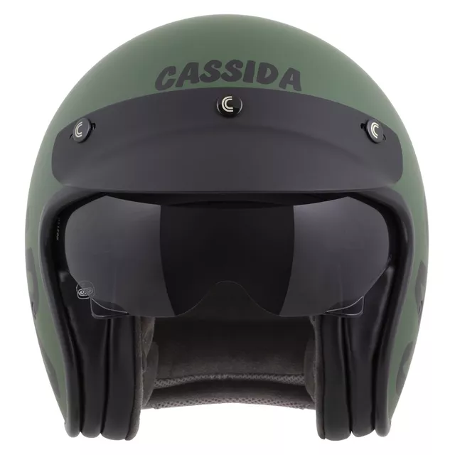 Cassida Oxygen Gear 2.0 Motorradhelm grün matt/schwarz