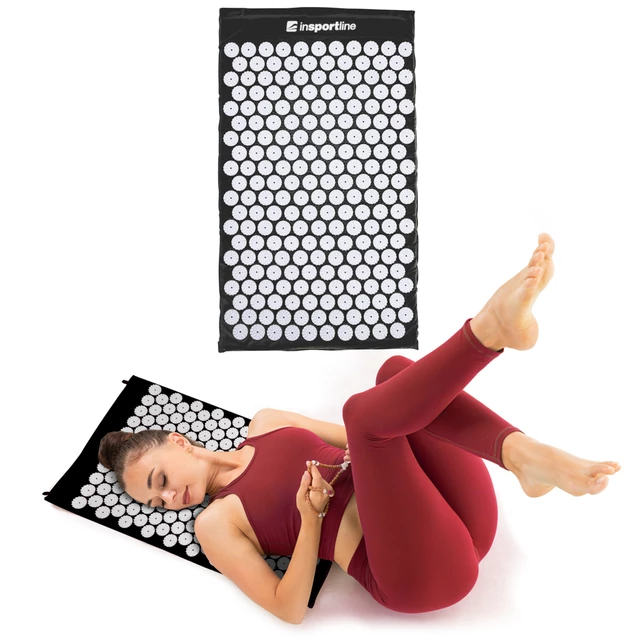 inSPORTline AKU-500 Akupressur-Matte 75 x 44 cm - schwarz - schwarz