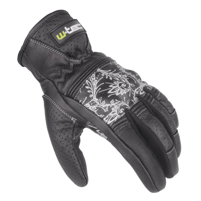 Damen Leder-Motorradhandschuhe W-TEC NF-4206 - schwarz-weiß - schwarz-weiß