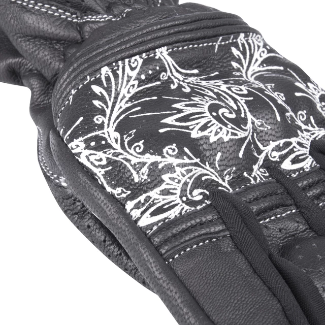 Damen Leder-Motorradhandschuhe W-TEC NF-4206 - schwarz-weiß