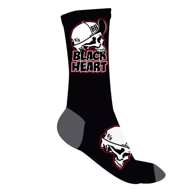 BLACK HEART Cap Skull Socken - grau-schwarz
