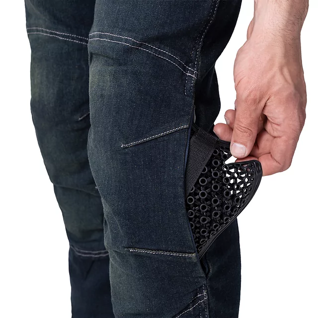 W-TEC Pawted Motorradjeans mit wasserdichter Membran - dunkelblau