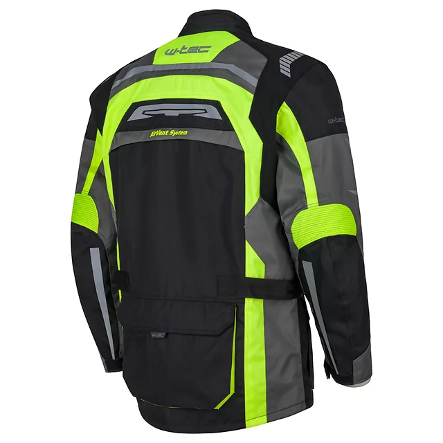 W-TEC Burdys Evo Herren-Motorradjacke - schwarz-grau-grün