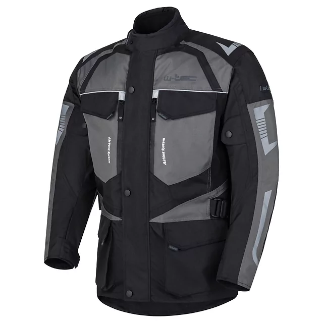 W-TEC Burdys Evo Herren-Motorradjacke - schwarz-grau-grün