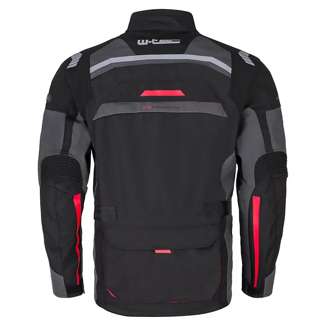 W-TEC Burdys Evo Herren-Motorradjacke - schwarz-grau-rot