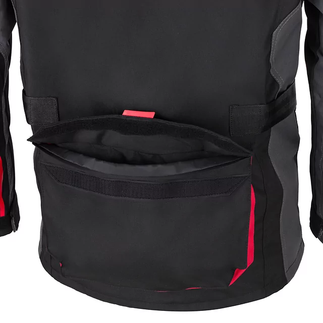 W-TEC Burdys Evo Herren-Motorradjacke - schwarz-grau-rot