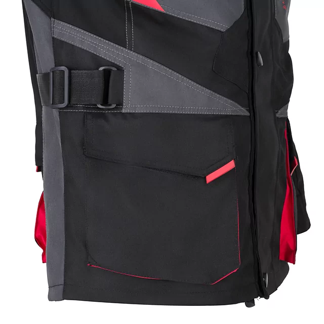 W-TEC Burdys Evo Herren-Motorradjacke - schwarz-grau-rot