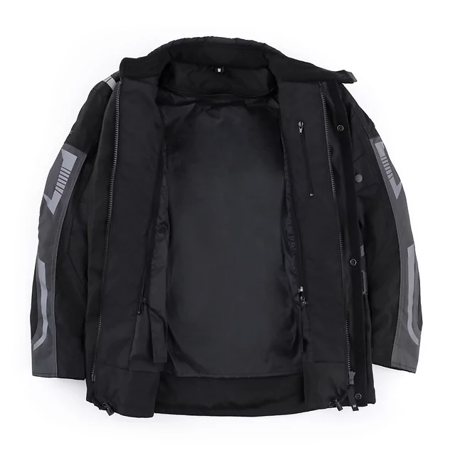 W-TEC Burdys Evo Herren-Motorradjacke - schwarz-grau-rot