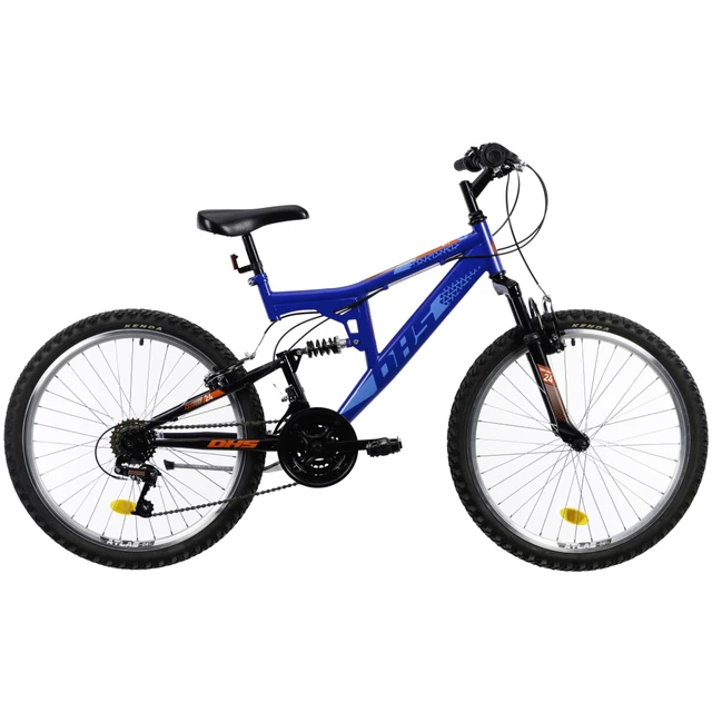 Junior vollgefedertes Fahrrad DHS 2441 24 "- Modell 2022 - Grau - Blau