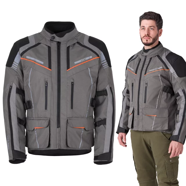 W-TEC Smackton Touring Motorradjacke - grau-orange