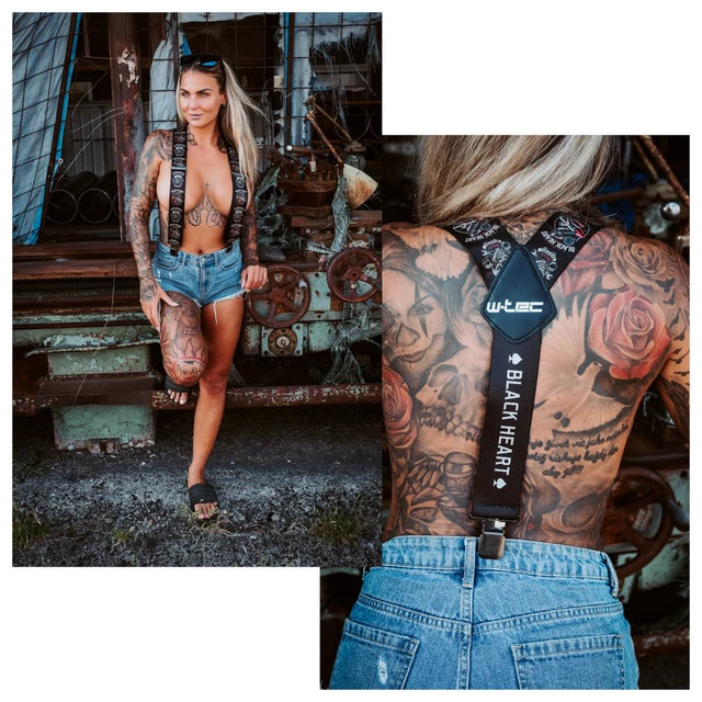 W-TEC Black Heart Suspenders Hosenträger - Warhawk
