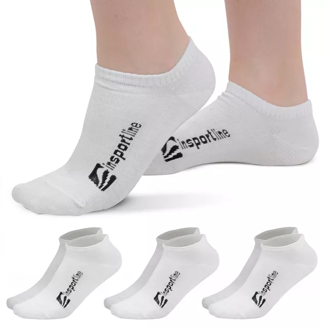 Bamboo-Socken inSPORTline Silvatic Ankle AG+ antibakteriell - 3 Paar - weiß