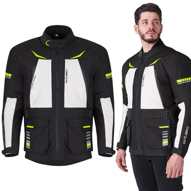 W-TEC Warao Motorradjacke - schwarz-fluo - schwarz-fluo