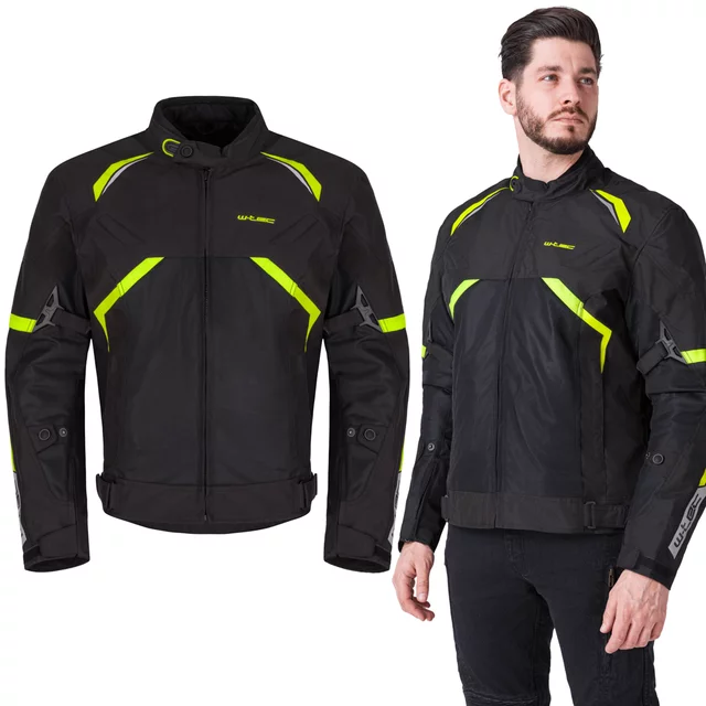 W-TEC Timuco Sommer-Moto-Jacke - schwarz-fluo - schwarz-fluo