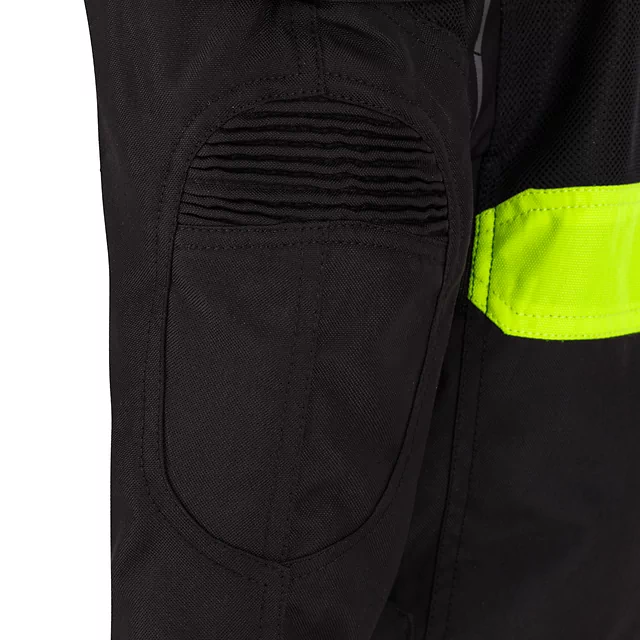 W-TEC Pinapoco Kinder Wachsende Moto Jacke - schwarz-fluo