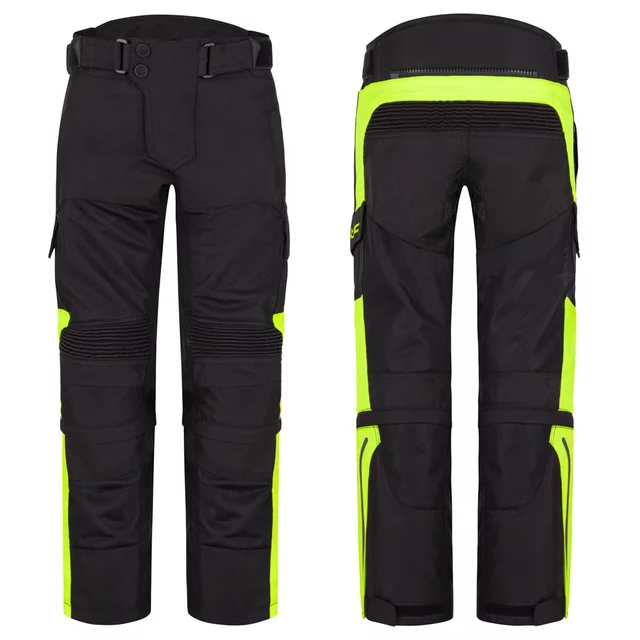 W-TEC Pinapoco Kinder Motorradhosen zum Mitwachsen - schwarz-fluo - schwarz-fluo