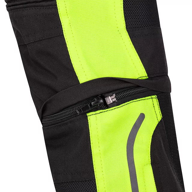W-TEC Pinapoco Kinder Motorradhosen zum Mitwachsen - schwarz-fluo