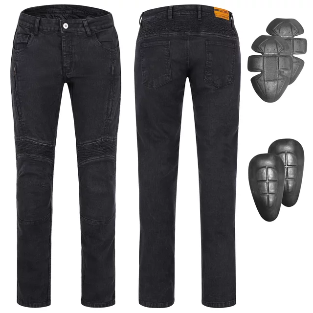 Herren-Moto-Jeans W-TEC Arikaro - schwarz - schwarz