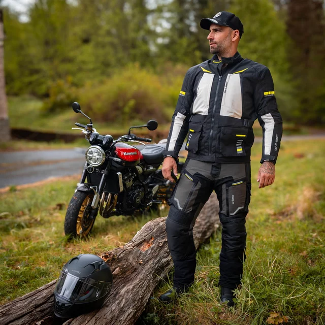 W-TEC Warao Motorradjacke - schwarz-fluo
