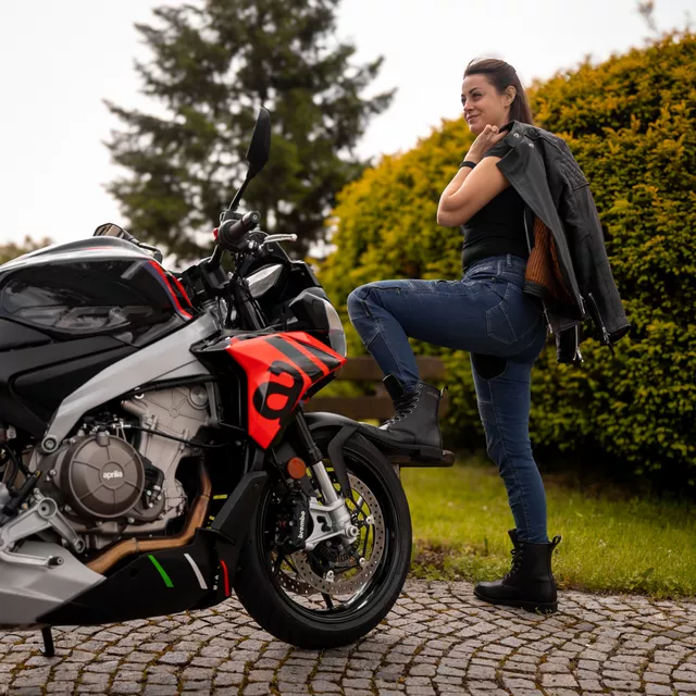 W-TEC Dynetis Damen-Moto-Jeans - blau