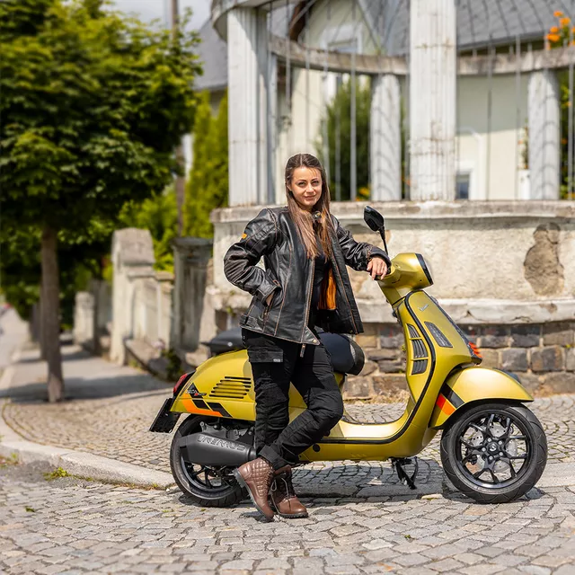 W-TEC Komehana Damen-Moto-Jeans - schwarz