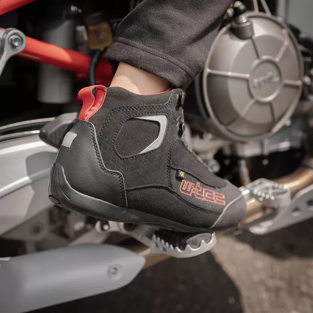 W-TEC Dinvara Damen-Moto-Stiefel - schwarz-rot