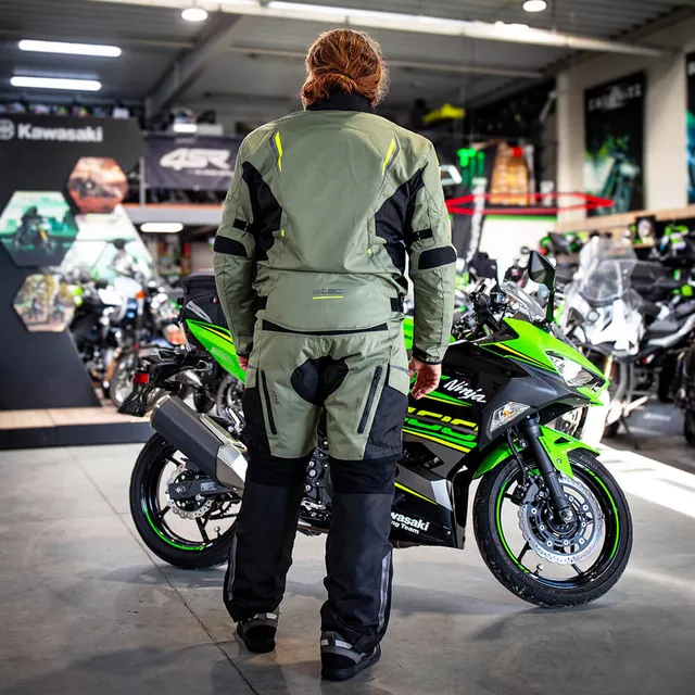 W-TEC Karmal Touring Motorradjacke - černo-olivově zelená