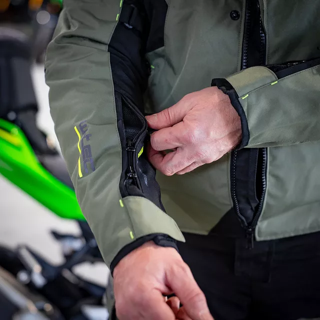 W-TEC Karmal Touring Motorradjacke - černo-olivově zelená