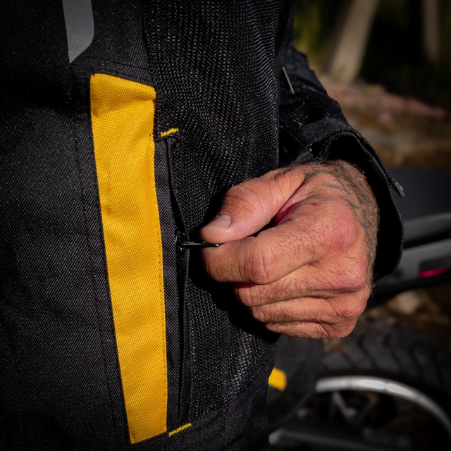 W-TEC Tosheck Herren Sommer Moto Jacke - schwarz-gelb