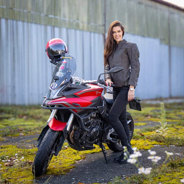 W-TEC Kaika Damen Motorrad Lederjacke - braun