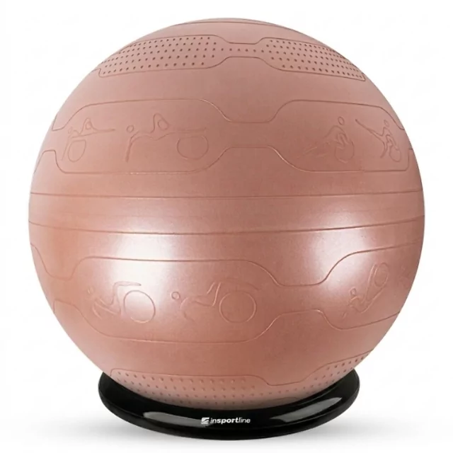 Gymnastikball inSPORTline Stretch Ball 75 cm mit BallBase - mocha mousse - mocha mousse
