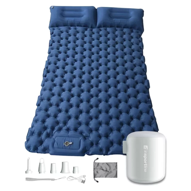 Aufblasbare Isomatte für zwei Personen inSPORTline Faustea mit Minipumpe 192 × 125 × 8 cm
