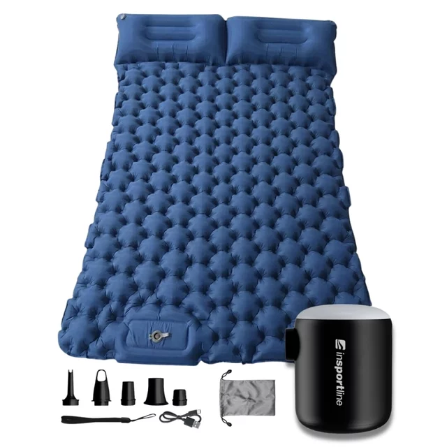 Aufblasbare Isomatte für zwei Personen inSPORTline Faustea mit Minipumpe 192 × 125 × 8 cm