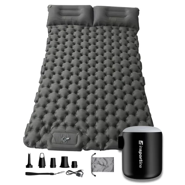 Aufblasbare Isomatte für zwei Personen inSPORTline Faustea mit Minipumpe 192 × 125 × 8 cm