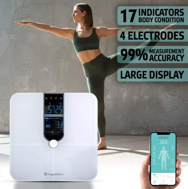 Smart Personenwaage inSPORTline Syncale 100 - schwarz - weiß