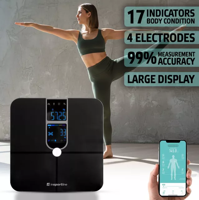 Smart Personenwaage inSPORTline Syncale 100 - schwarz - schwarz