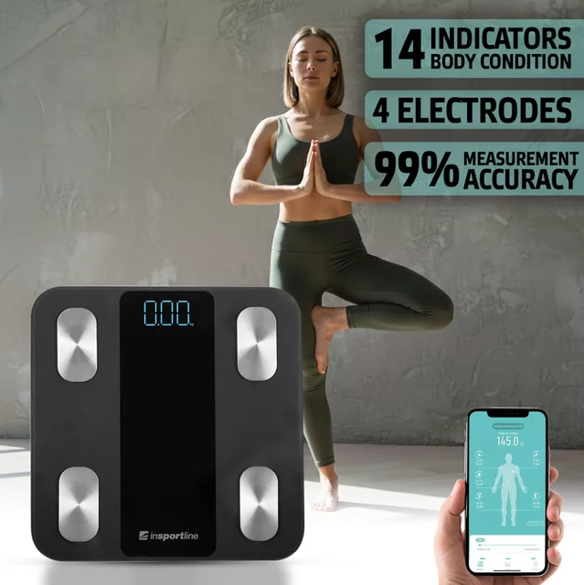 Smart Personenwaage inSPORTline Syncale 20 - schwarz - schwarz