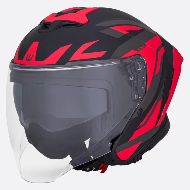 W-TEC Voltik Graphic Motorradhelm - Rot - Rot