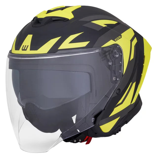 W-TEC Voltik Graphic Motorradhelm - Rot - Gelb