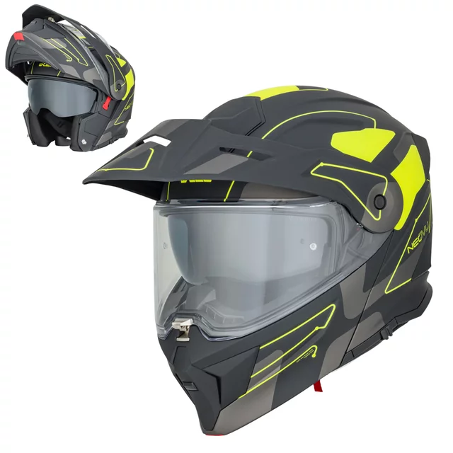 W-TEC Neovu Graphic 3in1 klappbarer Motorradhelm - černo-červená - schwarz-fluo